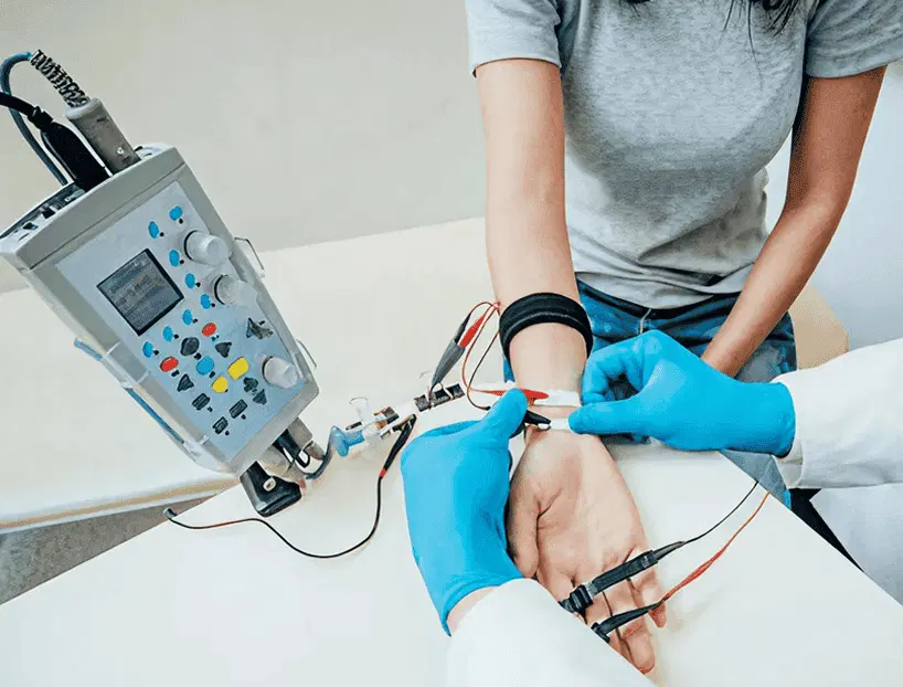 Nerve conduction study performed as part of specialist assessment