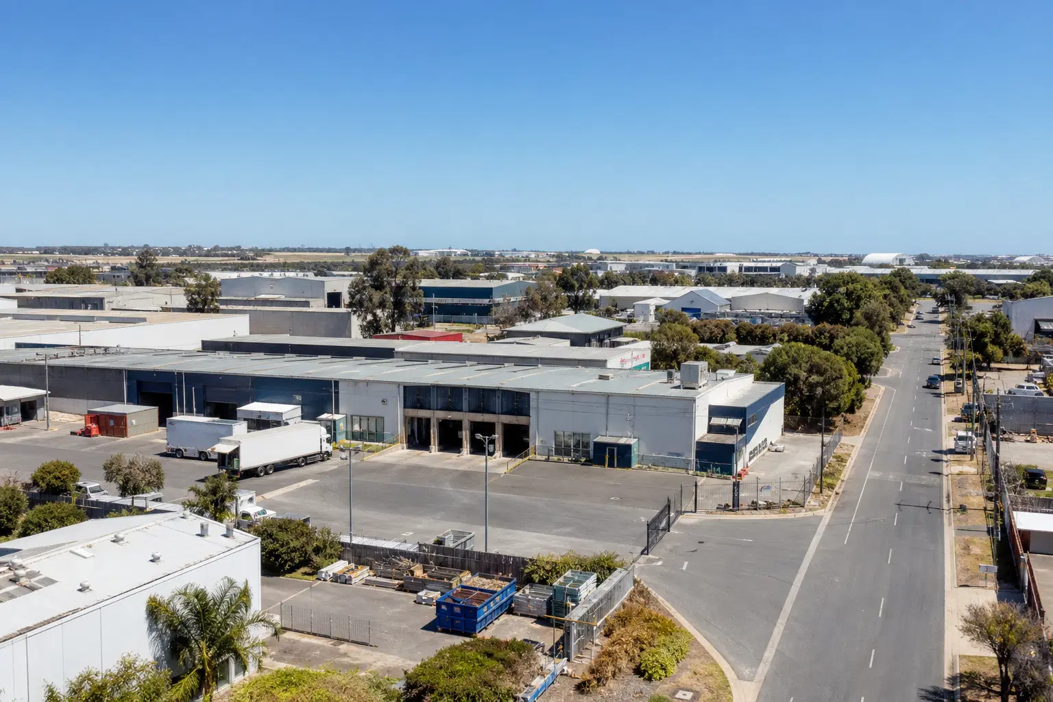 Industrial factories and business precinct near Parafield