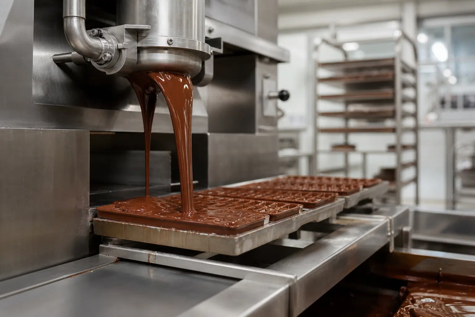 Chocolate and food manufacturing facility representing nearby industry